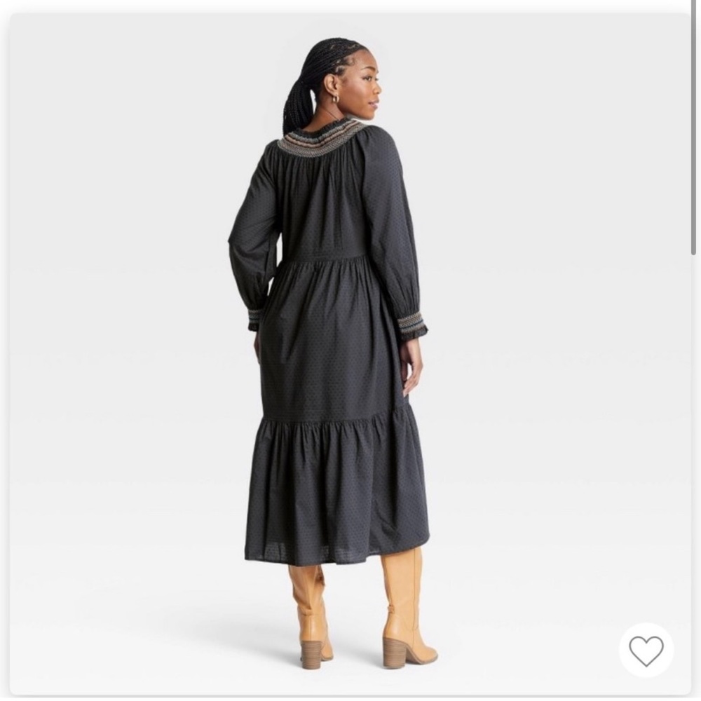 Universal Thread Gray Cottage Core Peasant Dress - image 2